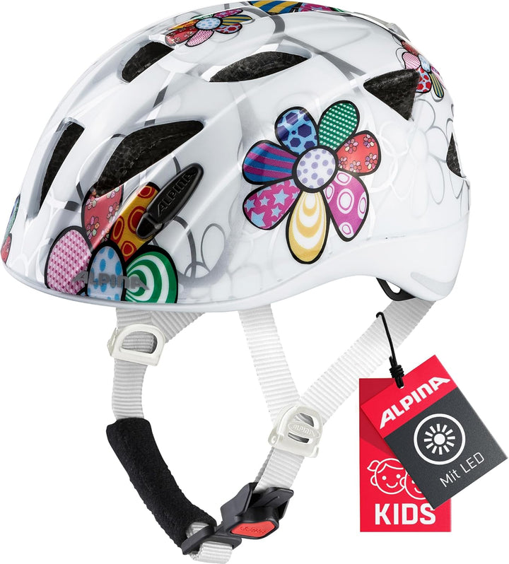 ALPINA XIMO FLASH - Beleuchteter, Reflektierender, Leichter & Anpassbarer LED Fahrradhelm Für Kinder