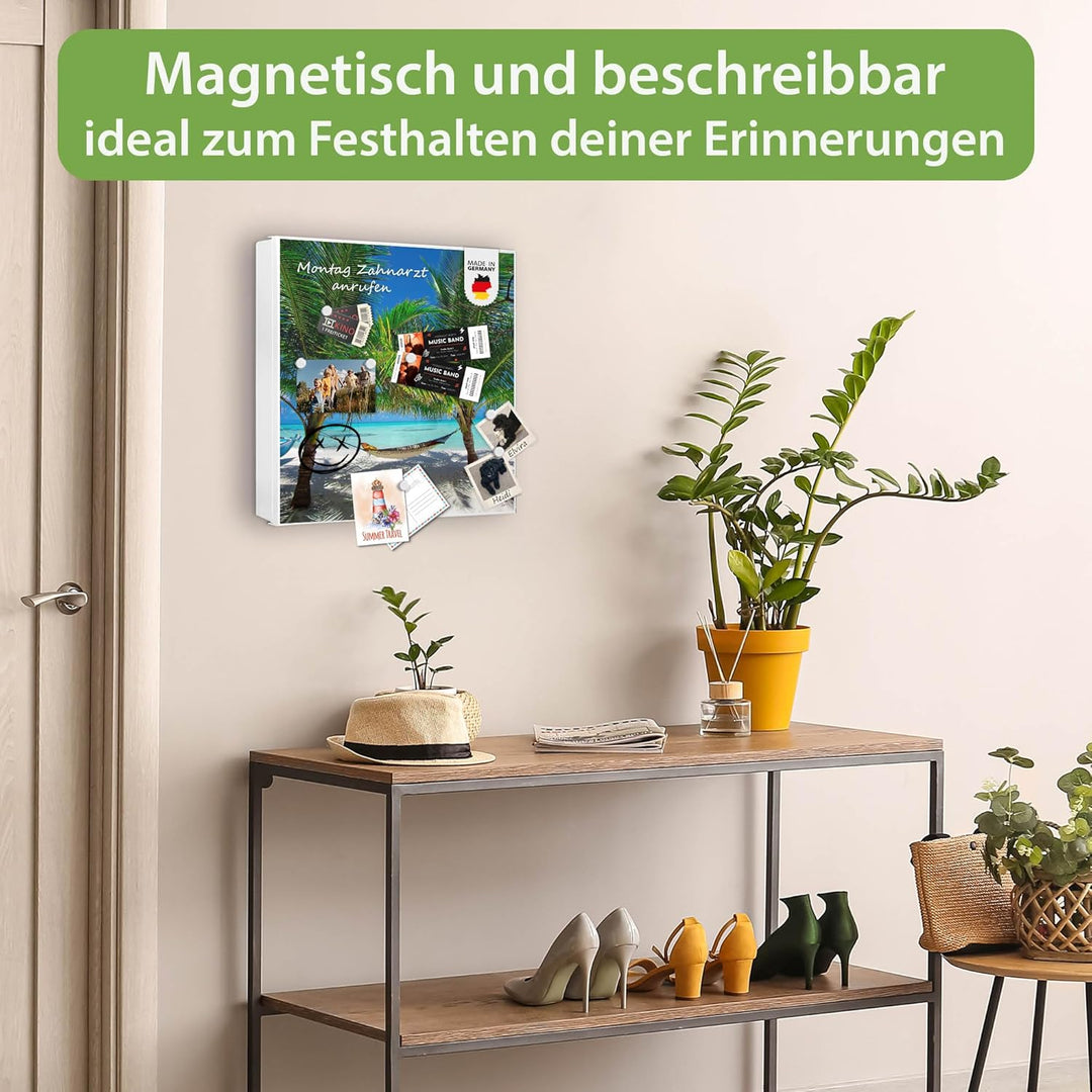 banjado Grosser Schlüsselkasten Glas - Schlüsselbox 30x30cm mit 50 Haken - Schlüsselkasten modern fü