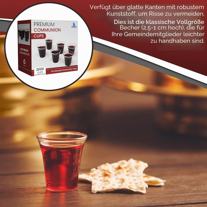 Steadfast Selections - Bulk Premium 2000 Plastikbecher Kommunionbecher Einwegbecher Kommunionbecher