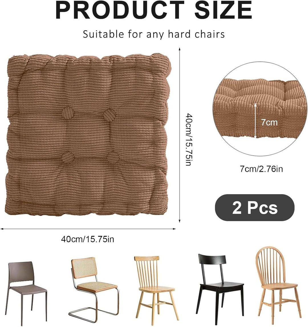 MeYuxg 2er Set Sitzkissen Quadrat, Stuhlkissen 40x40 cm Dicke Bodenkissen Sitzpolster Outdoor &amp; Indo