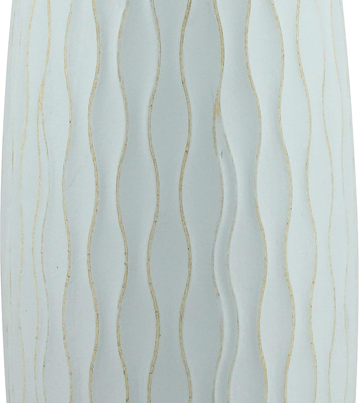 Stonebriar SB-5076C Beach Nostalgie Grosse Vase aus verwittertem blassem Ozean, Holz, Hellblau, 40 c