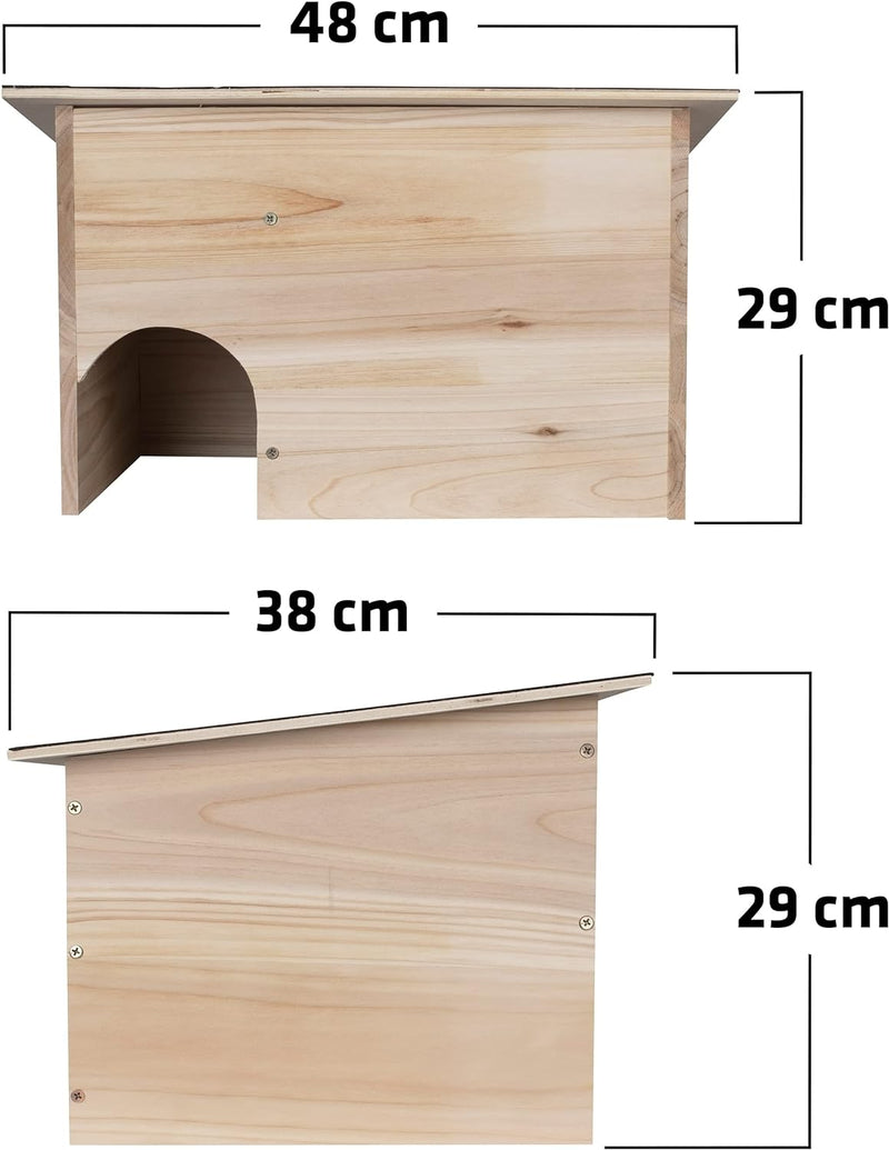 Gardigo® Igelhaus Bausatz aus Holz I Wetterfestes Dach I 48 x 29 x 38 cm I Vorgebohrtes Holz inkl. H