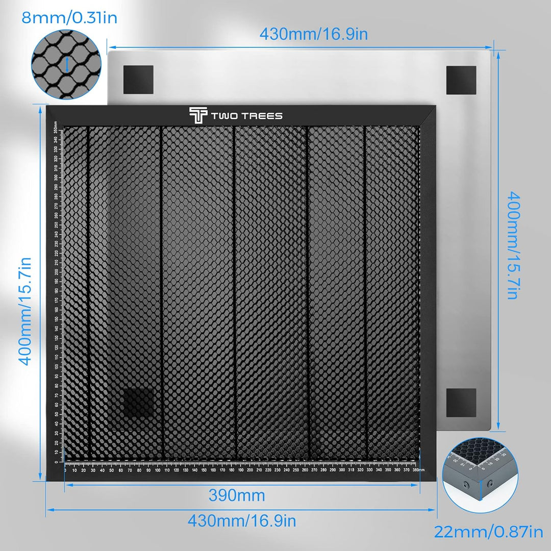Twotrees Wabentisch 430x400mm Wabenlaserbett Waben Arbeitstisch für LaserLasergravierer Honeycomb La