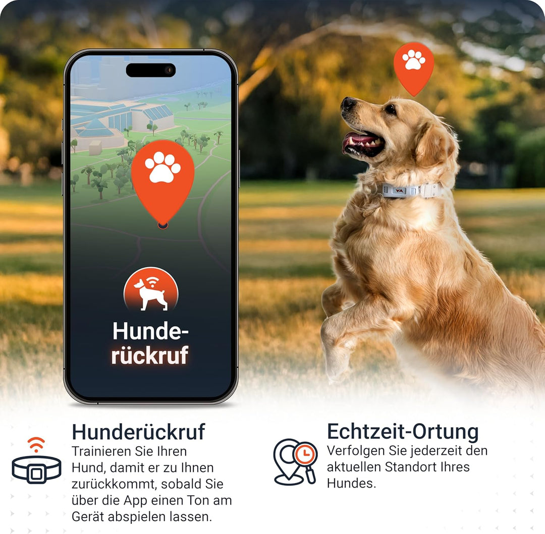PAJ GPS Tracker für Hunde - 4G - Weglaufalarme + weltweite Live-Ortung - bis zu 10 Tage Akkusparmodu