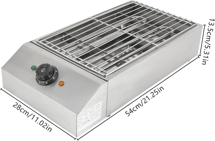 Tischgrill Elektrisch, Barbecue Elektrogrill Gastro Grillplatte Grillofen | 2600W Einstellbarer Temp