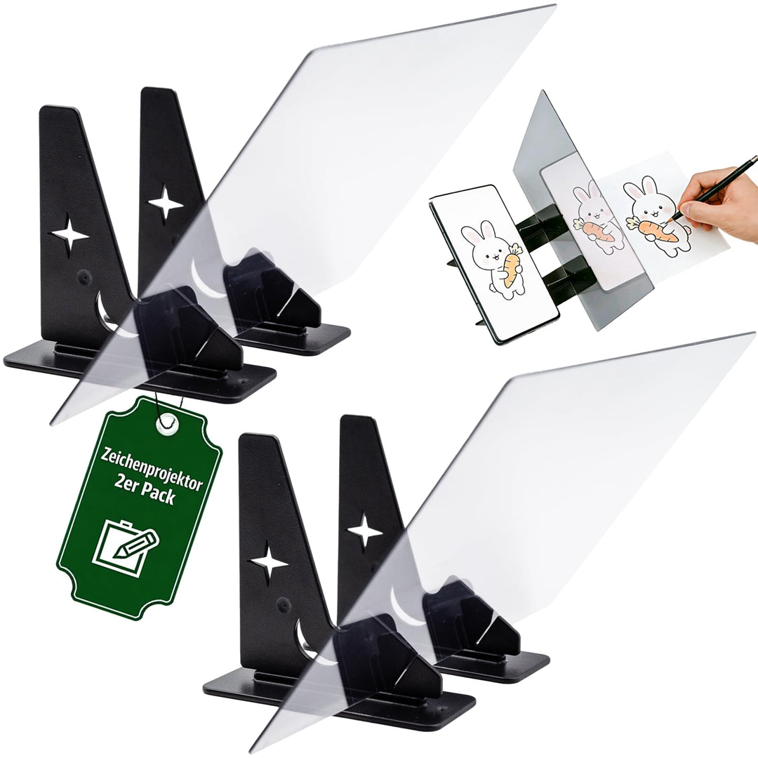 Optischer Zeichenprojektor 2er Pack, Optisches Bild Zeichenplatte A3, Abpausen Gerät, Zeichenbrett A