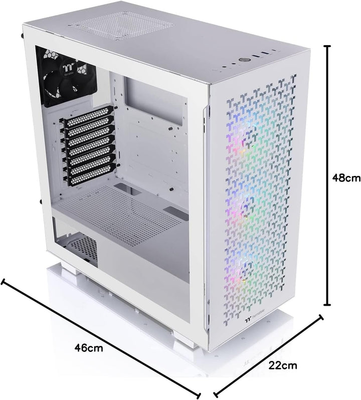 Thermaltake V350 TG ARGB Air Snow White PC-Chassis Mid-Tower-ATX-Gehäuse 4mm gehärtetes Glas 4X Lüft