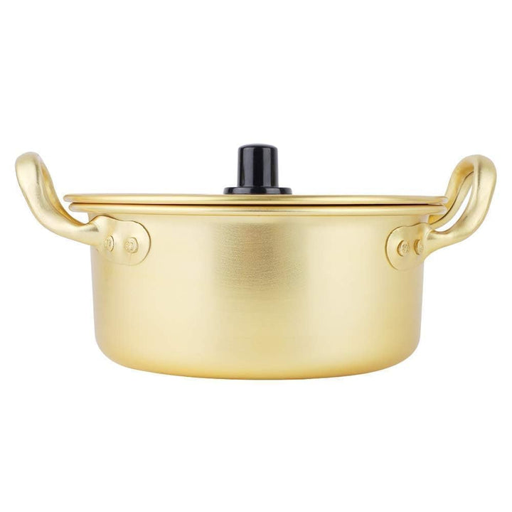 Korea Nudeltopf, Gold Ramen Nudeltopf Koreanischer Ramyun Hot Pot Aluminiumlegierung Traditioneller
