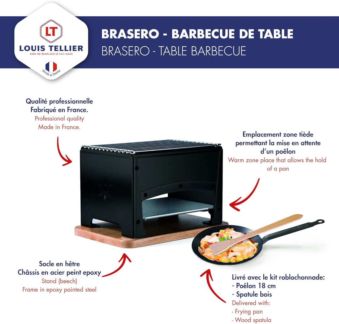 Louis Tellier | Brasero | Kombi-Gerät Kohlegrill/Reblochade | „Edelweiss“ | Epoxy-Lackierter Stahl |
