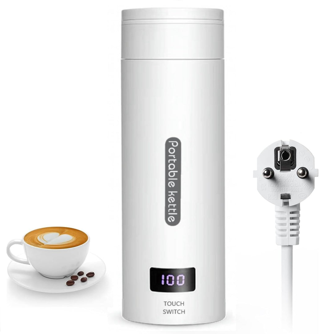 Flintronic Reise Elektrisch Wasserkocher, 380ML Mini Electric Kettle, 220 V/ 300W Thermoskanne, 304