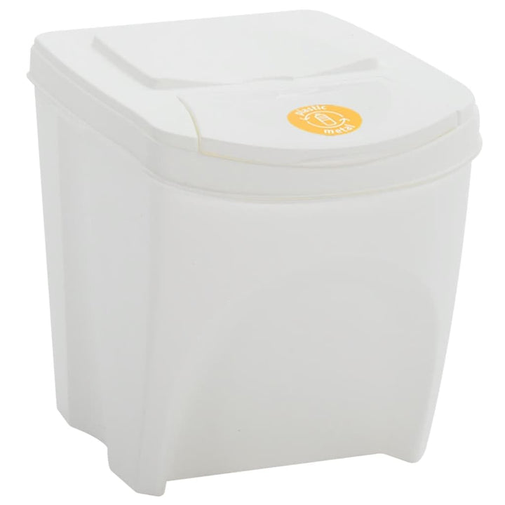 vidaXL Stapelbare Mülleimer 4 Stk. Weiss 100 L Polypropylen, Abfalleimer, Abfallbehälter, Abfalleime