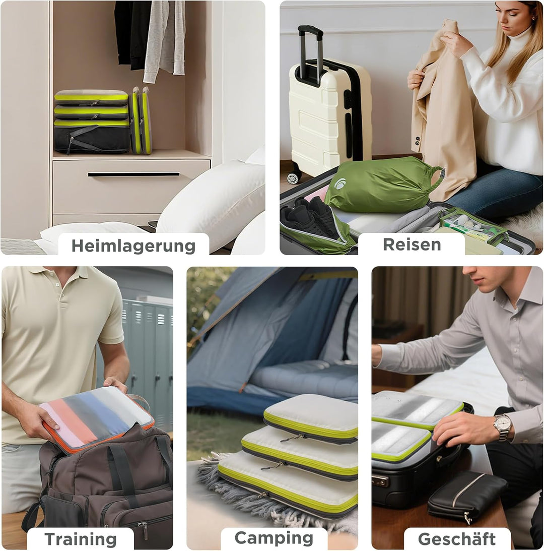 Cipway Kompression Koffer Organizer Set für Rucksack ，Netzgewebe Ultraleichte Packtaschen Packing Cu
