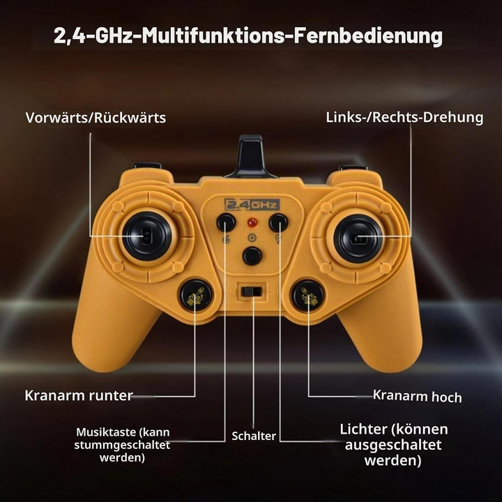 Ferngesteuerter Kran, 11 Kanal RC Spielzeugkran Baufahrzeug Spielzeug 1:20 Kranwagen mit Licht &amp; Sou