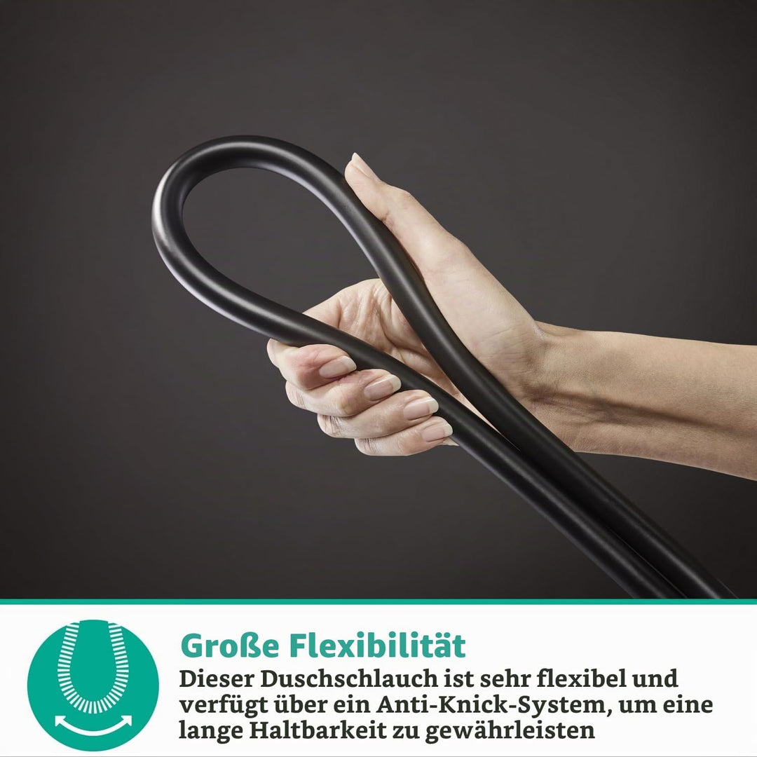 hansgrohe Isiflex - universal Duschschlauch 1,25m, mit Verdrehschutz, flexibler Brauseschlauch mit K