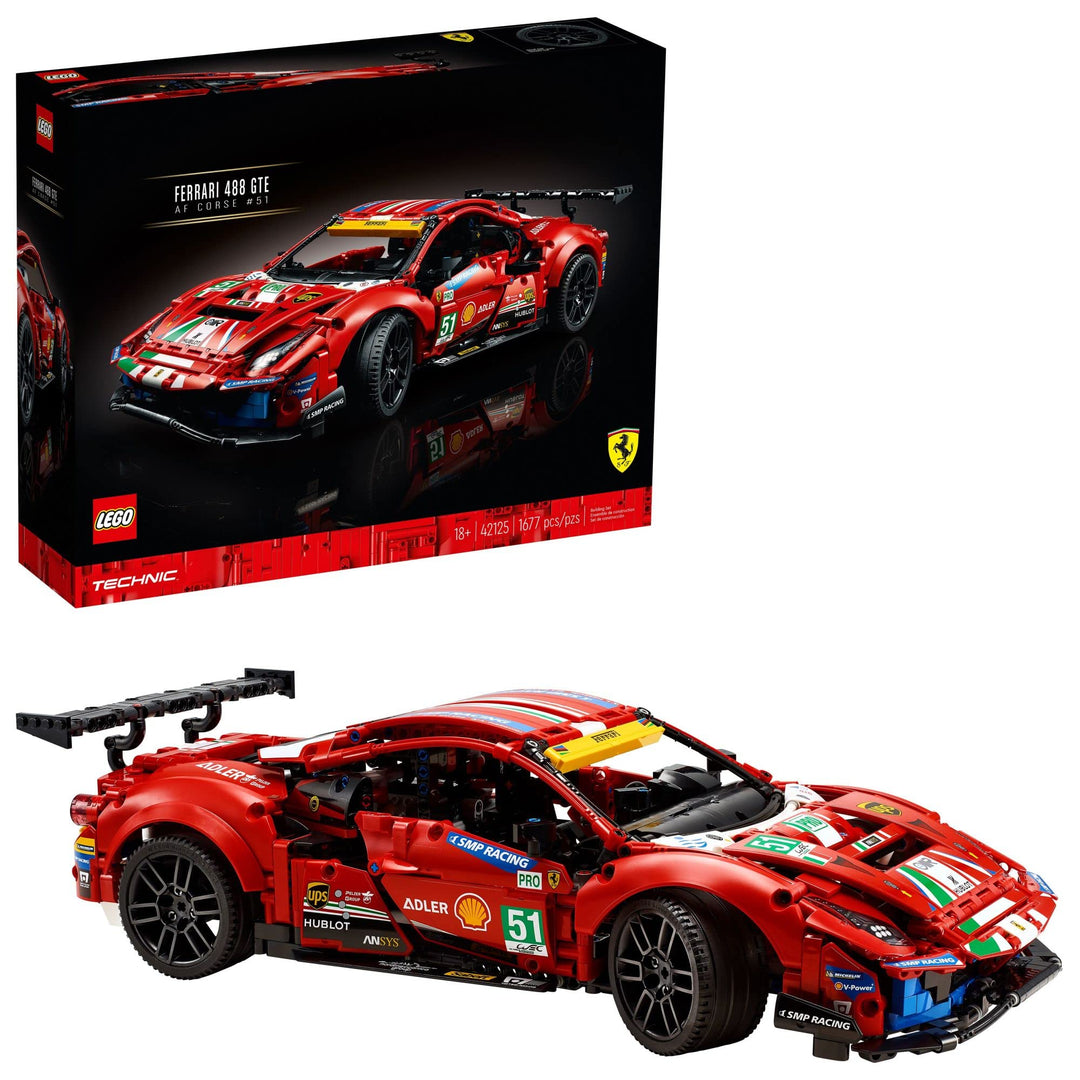 LEGO 42125 Technic Ferrari 488 GTE “AF Corse #51” Supersportwagen, Exklusives Sammlermodell, Modellb