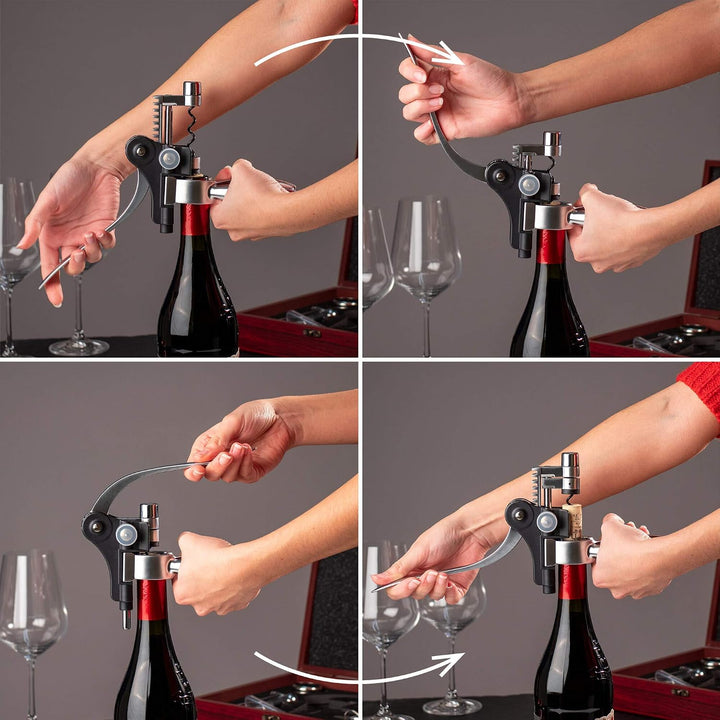 AMAVEL Wein Sommelier Set (10-teilig): Das perfekte Wein Geschenk mit Korkenzieher als Weinöffner, W