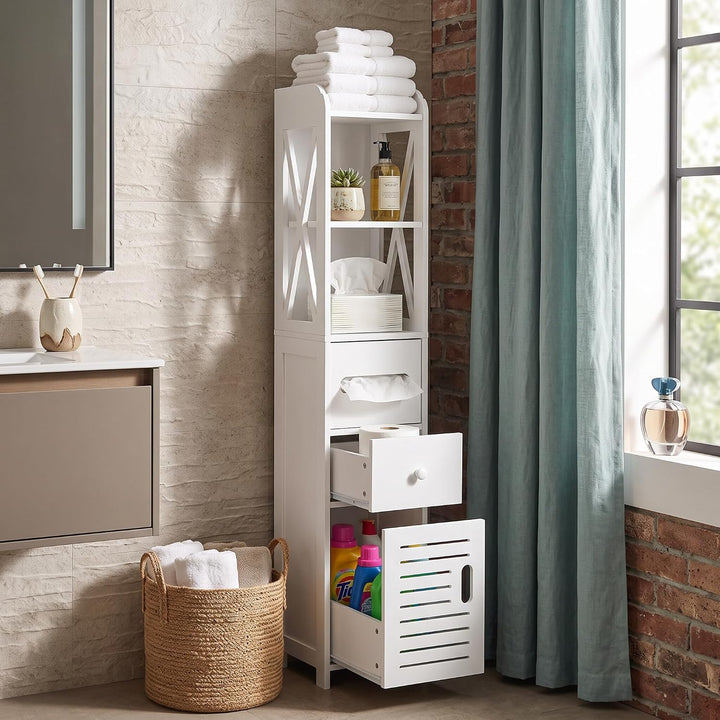Ejoyous Schlanker Badezimmerschrank, Hoher Badezimmerschrank Boden Freistehend Eckschrank Schrank, f