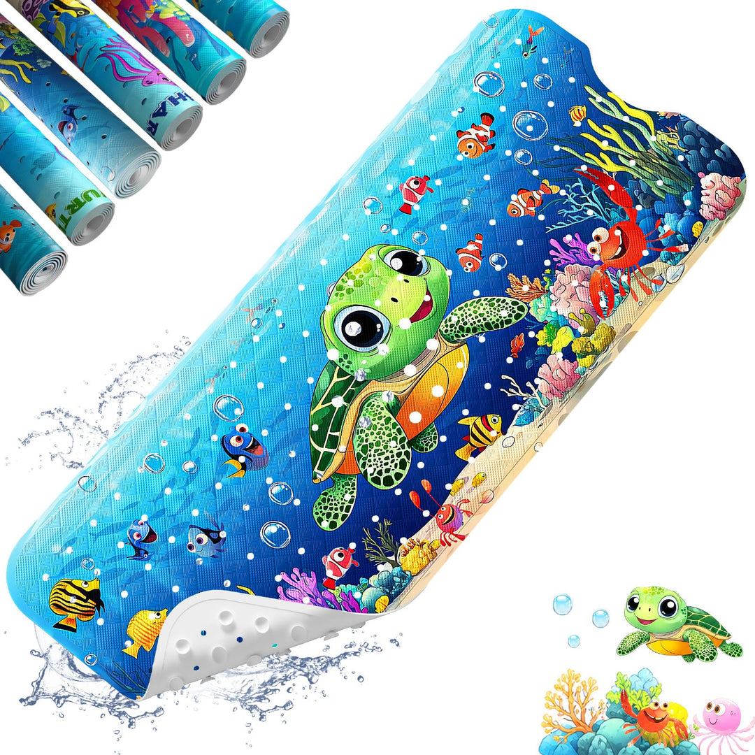 XIYUNTE Baby-Badematte für die Badewanne, rutschfest, 101,6 x 40,6 cm, extra lange Badewannenmatte,