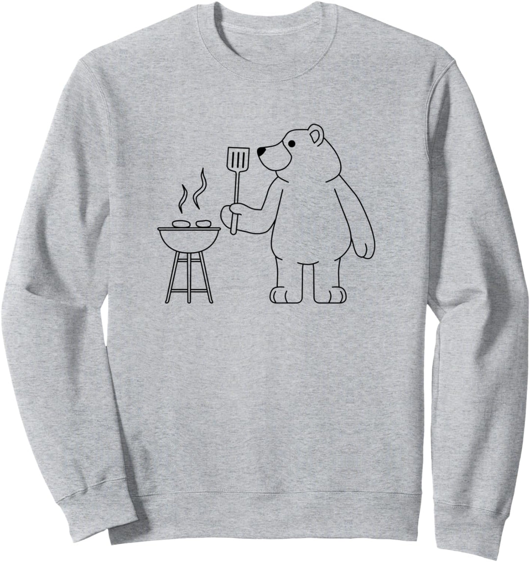Grillen mit Bären und Camping in der Natur Barbecue Sweatshirt