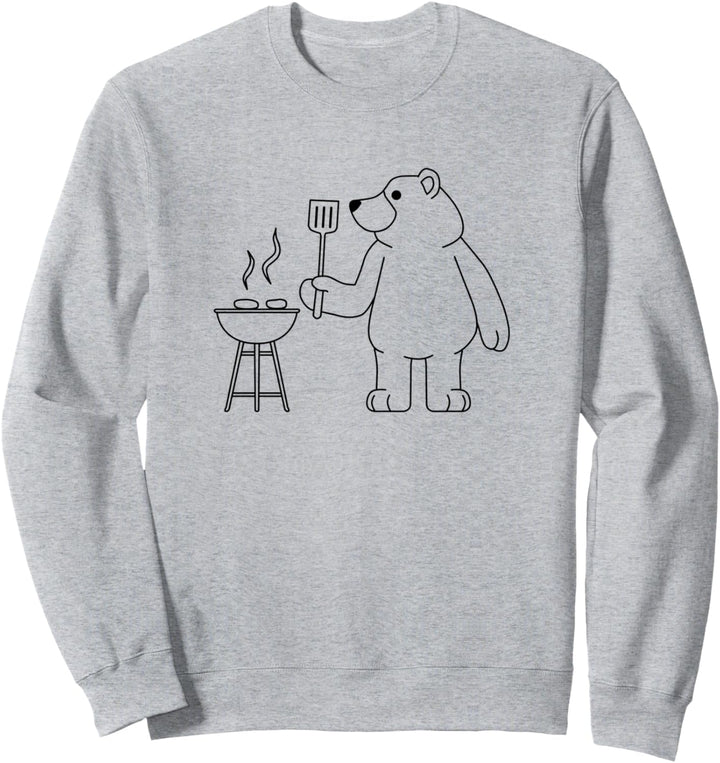 Grillen mit Bären und Camping in der Natur Barbecue Sweatshirt