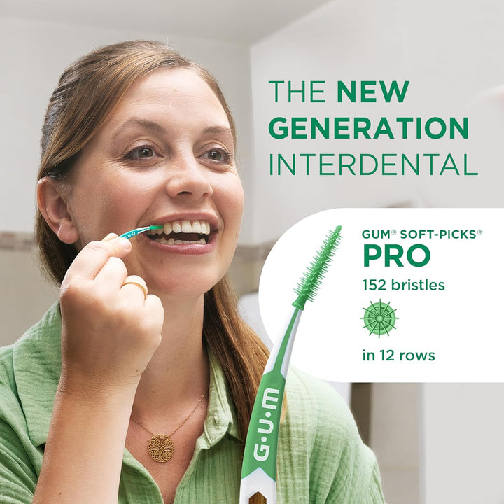 GUM SOFT-PICKS PRO Interdentalreiniger | gebogene Form für leichten Zugang zu schwer zugänglichen St