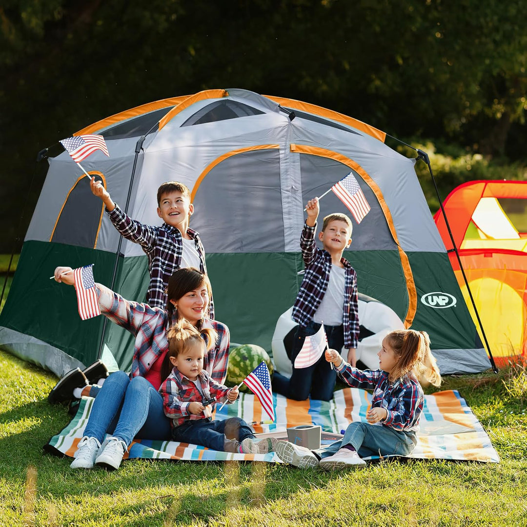 UNP Tents 6 Person Waterproof Windproof Easy Setup,Double Layer Family Camping Tent with 1 Mesh Door