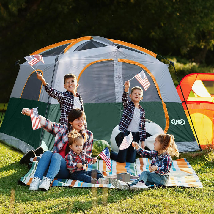 UNP Tents 6 Person Waterproof Windproof Easy Setup,Double Layer Family Camping Tent with 1 Mesh Door