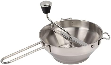 Edelstahl Passiergerät, Manuelle Passiermühle mit 3 Siebeinlagen Rotationsmühle Lebensmittelmühle Ma