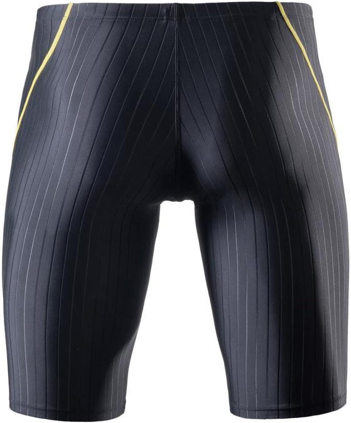 MY KILOMETRE Herren Jammers Lang Badehose Schwimmen Badeanzug Jammer Linie Schwarz S, Linie Schwarz