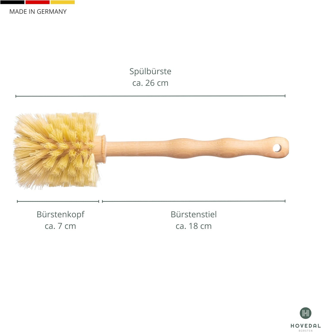 3er Set Spülbürste für Mixbehälter aus Holz mit Naturborsten/Made in Germany/Ideale Spülbürsten zum