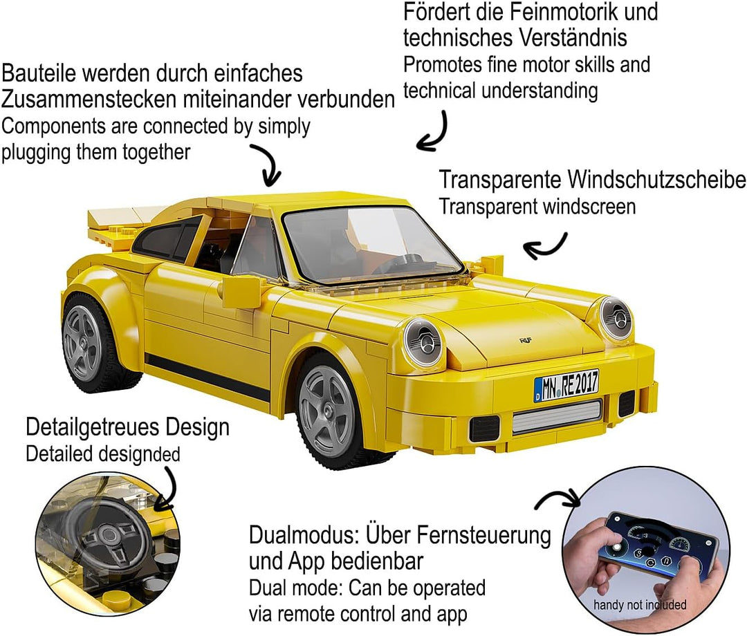 JAMARA 402855 CADA RUF CTR 2017 Yellowbird 1:20 2,4GHz Bricks, Auto Spielzeugauto, Sport Rennwagen f