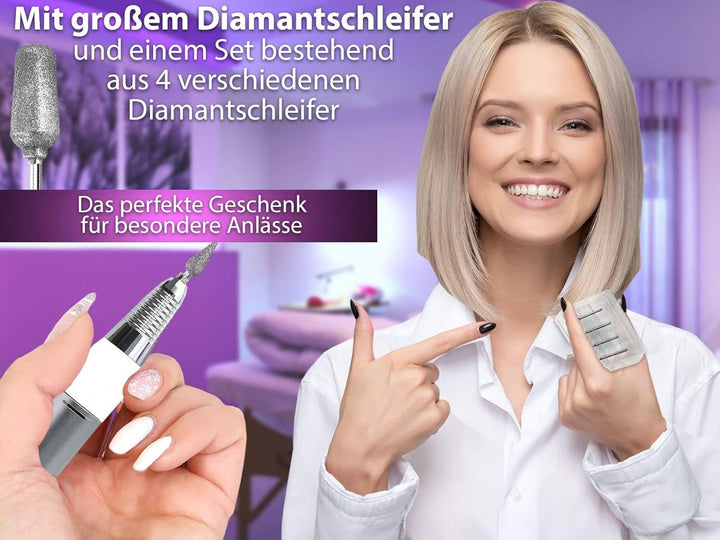 Elektrisches Maniküre/Pediküre-Set mit Hornhautentferner und Diamantschleifer - Spezial Fusspflege H