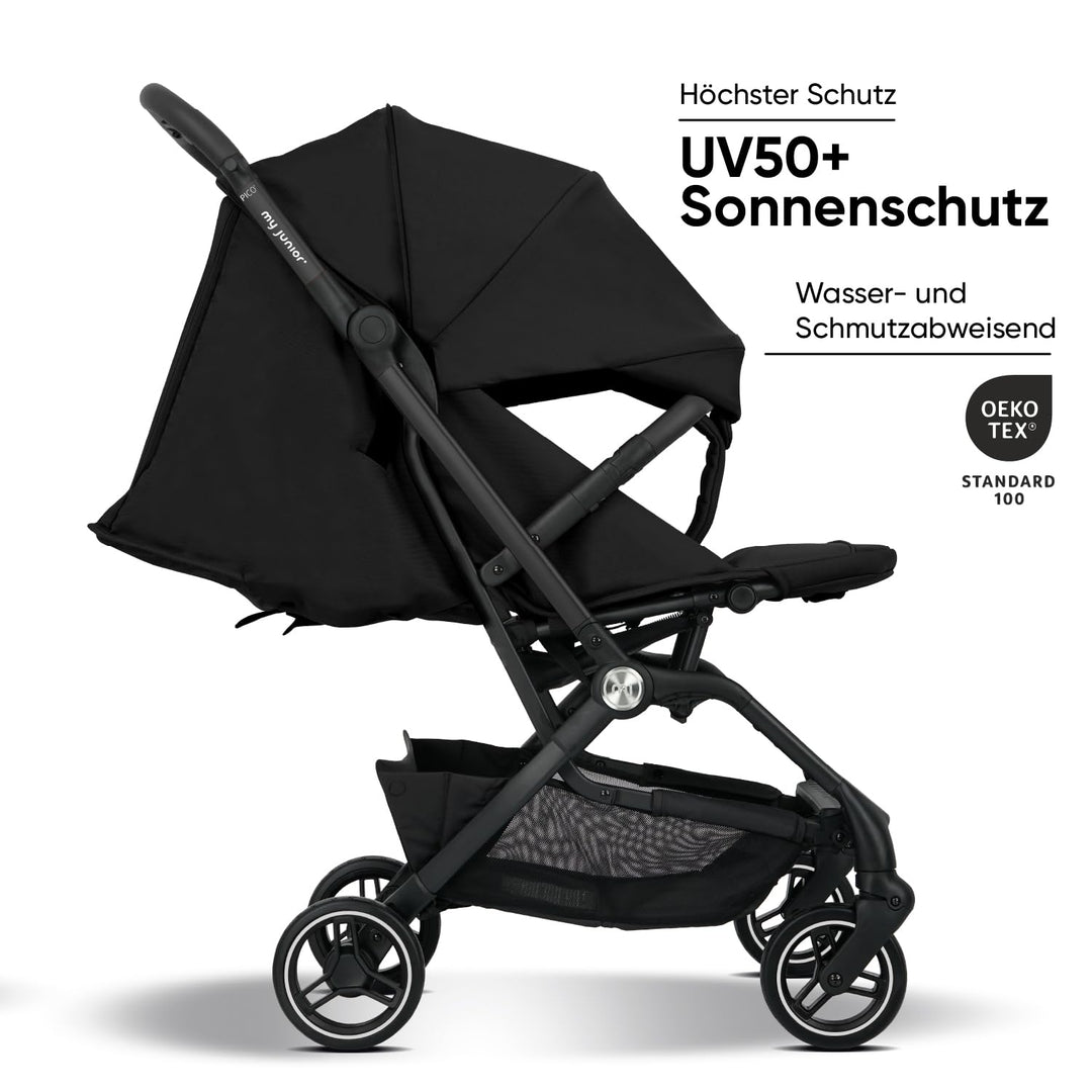 my junior® Buggy PICO² | bis 22kg | Einhand AutoFold-Klappmechanismus | Ergonomische Liegeposition n