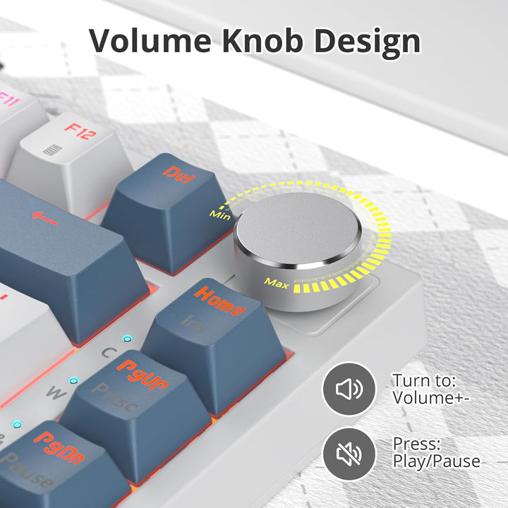 SOLIDEE Verkabelte Mechanische Gaming Tastatur 75 Prozent,hot-swap-fähige Mechanische Tastatur mit G