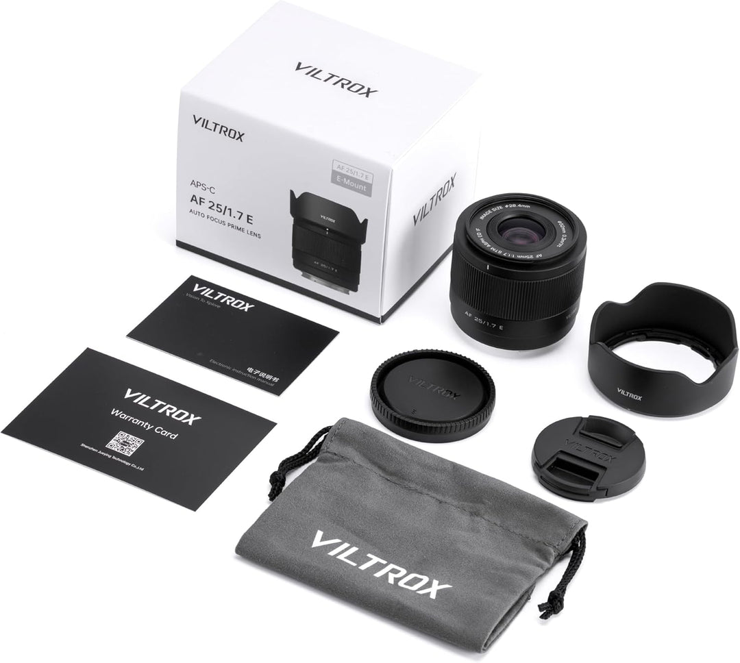 VILTROX 25mm F1.7 E, AF 25mm F1.7 für Sony E-Mount Autofokus Objektiv, APS-C für Sony a7III a7RIII a