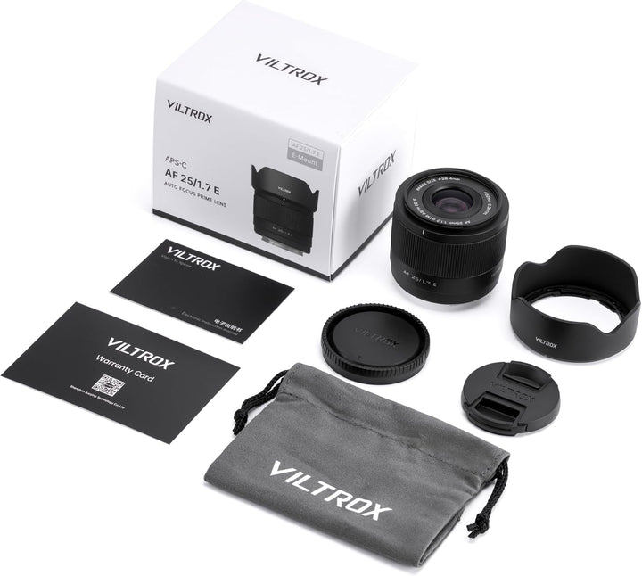VILTROX 25mm F1.7 E, AF 25mm F1.7 für Sony E-Mount Autofokus Objektiv, APS-C für Sony a7III a7RIII a