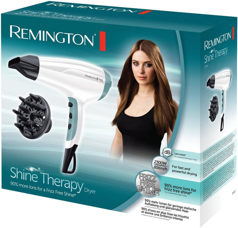 Remington Haartrockner Ionen [leicht & leise] Shine Therapy (2300 Watt, leichtes Gewicht & geringe L