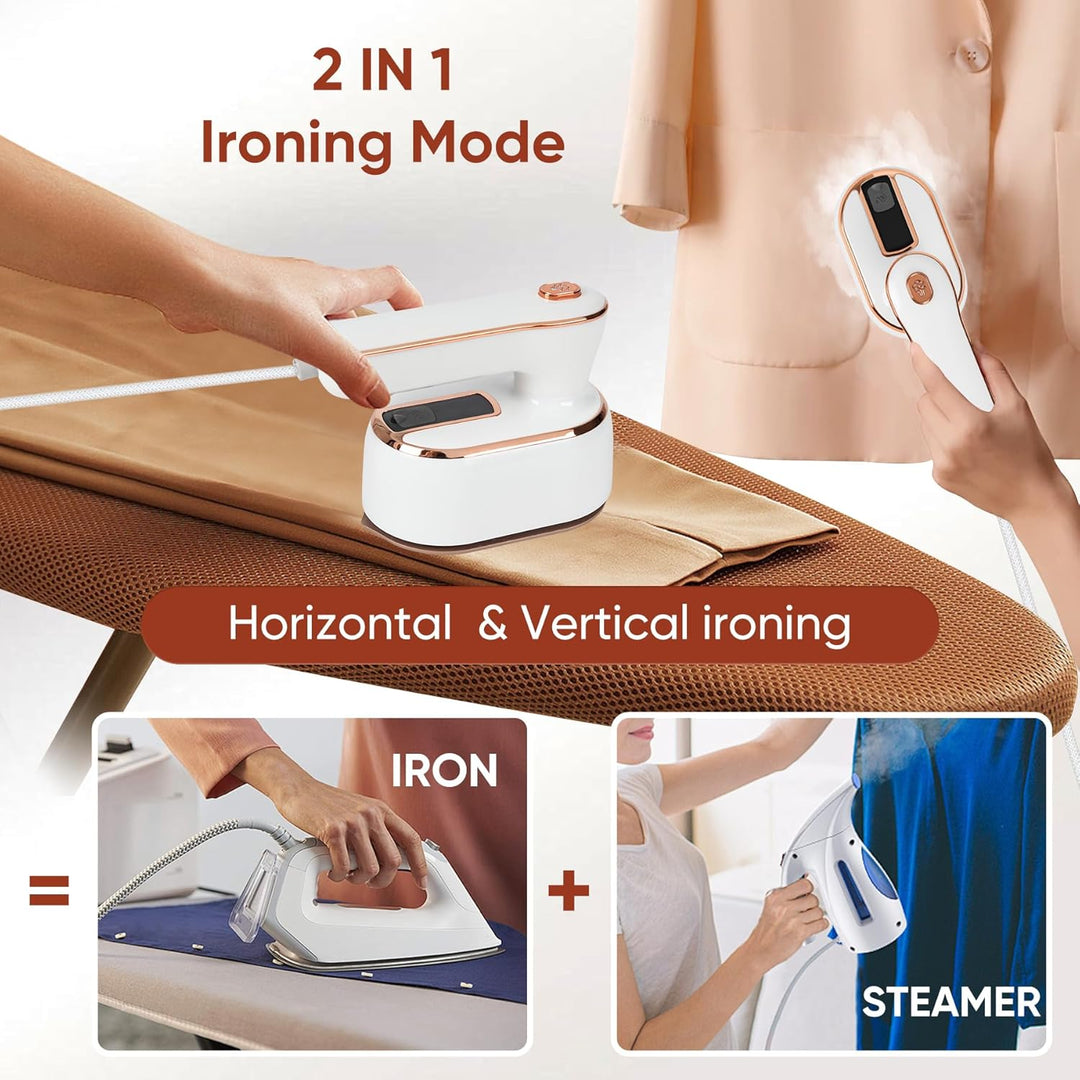 ZStarlite Steamer Dampfbügeleisen Kleidung Keramikplattendesign, Faltbares 1000W Dampfglätter Reiseb