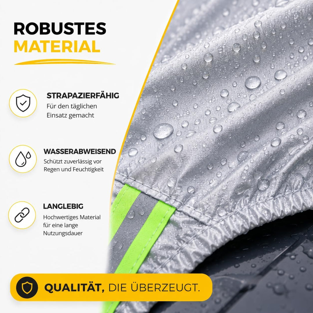 Universale Autoschutzhülle - Autoabdeckung - wasserdichte Autoplane für PKW/KFZ – Car Cover in Silbe
