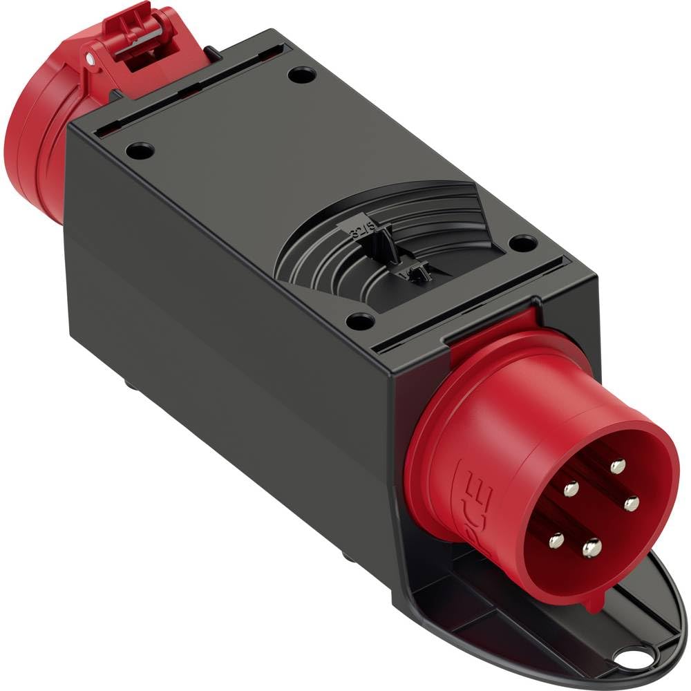 PCE 554195 9436422 CEE-Adapter 32A,400V,6h IP44, Rot, Schwarz