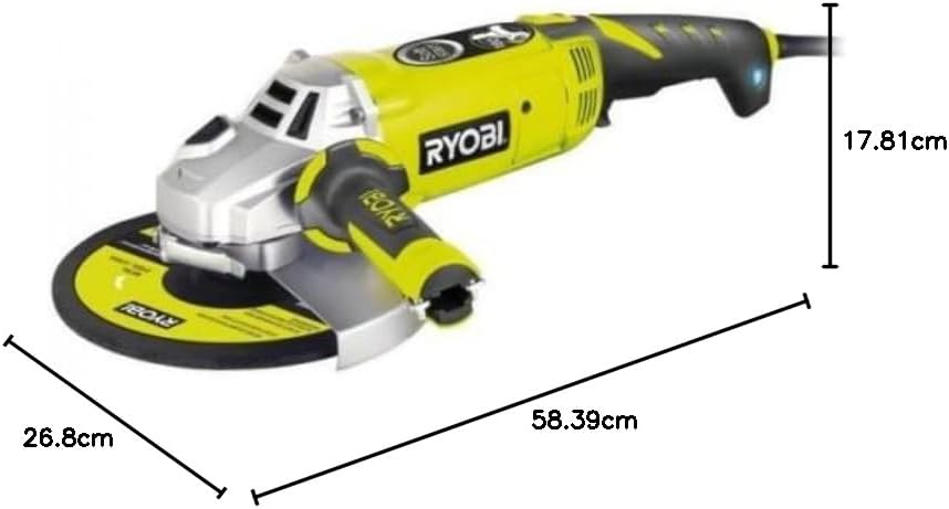 Ryobi 5133002193 Winkelschleifer, 2000 W, Norme abgewinkelt, abgewinkelt