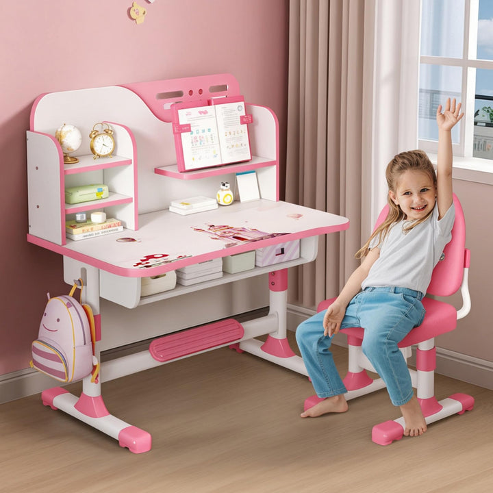 Kinderschreibtisch- und Stuhl-Set, Kinderschreibtische, Jungen- und Mädchenschreibtisch für Kinderzi