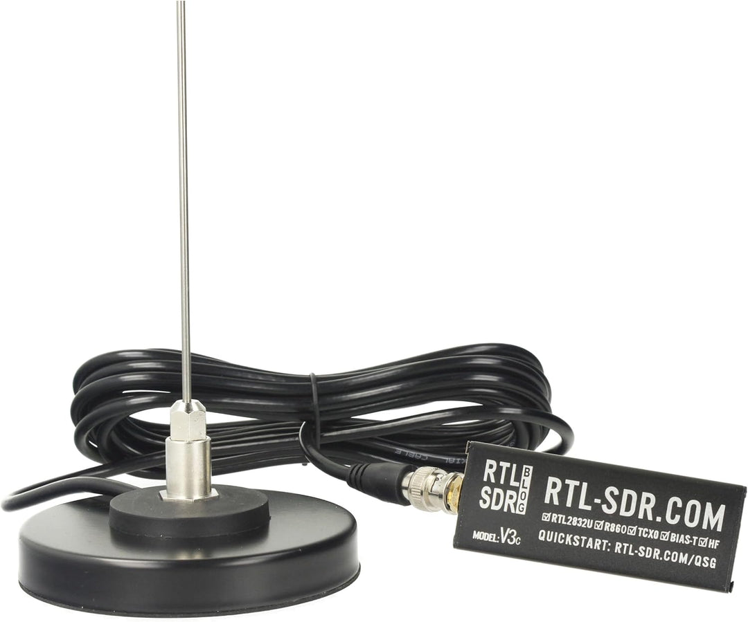 RTL-SDR Blog V3C USB-C SDR Empfänger Set mit R860/R820T2 Dongle und GSCAN II Scannerantenne 25–2000