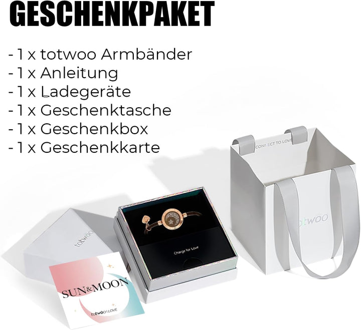 TOTWOO Einzelnes Armband für Paare – Vibration, Leuchten, Touchfunktion – Bluetooth-Paarung für Fern