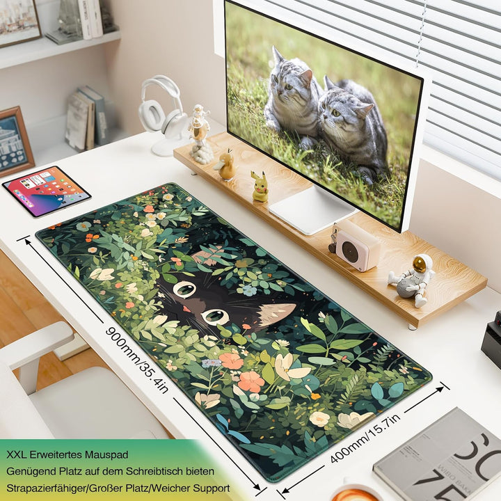 Schreibtischunterlage Gaming Mauspad, Mousepad XXL 900 * 400MM Mouse Pad mit Wasserdicht und Anti-Ru