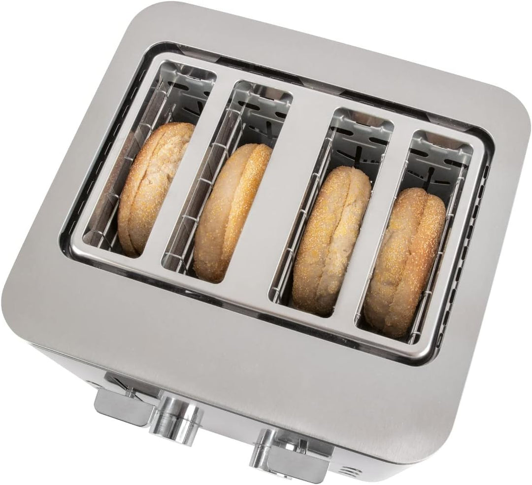 ProfiCook Toaster, Toaster 4 Scheiben, mit 2 getrennten Bedienelementen, Auftau-, Aufwärm-/ Schnells