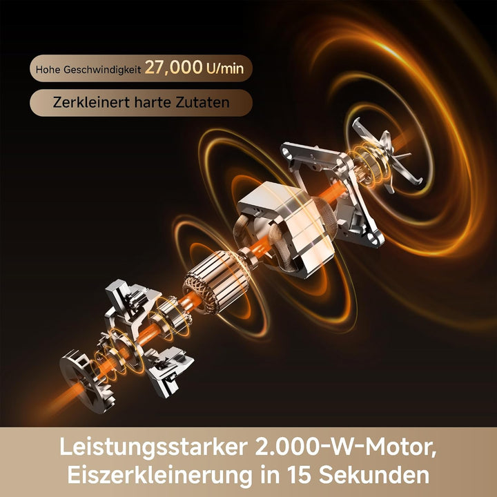 dreame BlendLogic™ Hochleistungs-Mixer, iDetect™-Technologie, 2 Tritan™ Mixbecher (2,0 L & 700 mL),
