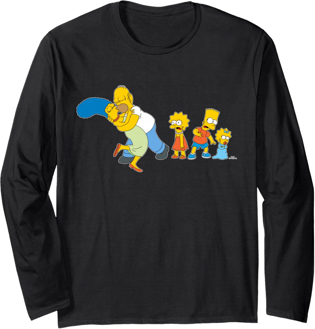 The Simpsons Marge Homer Bart Lisa Maggie Kiss Langarmshirt