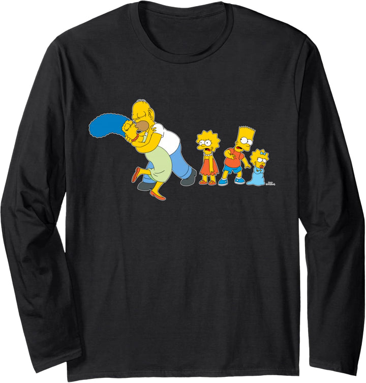 The Simpsons Marge Homer Bart Lisa Maggie Kiss Langarmshirt