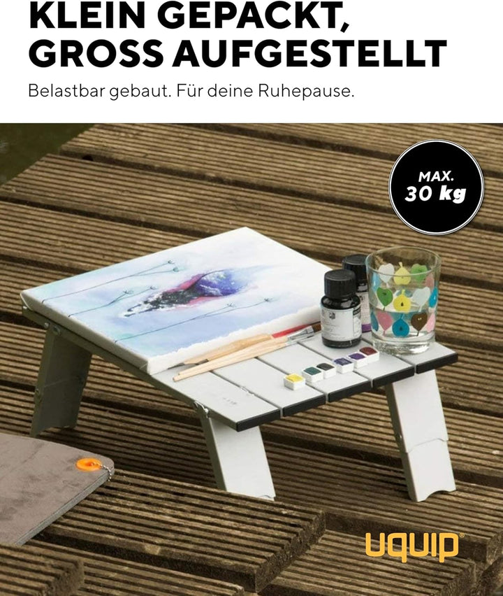 Uquip Campingtisch Handy Mini Camping Angel Tisch Faltbar Verstellbar Leicht Alu